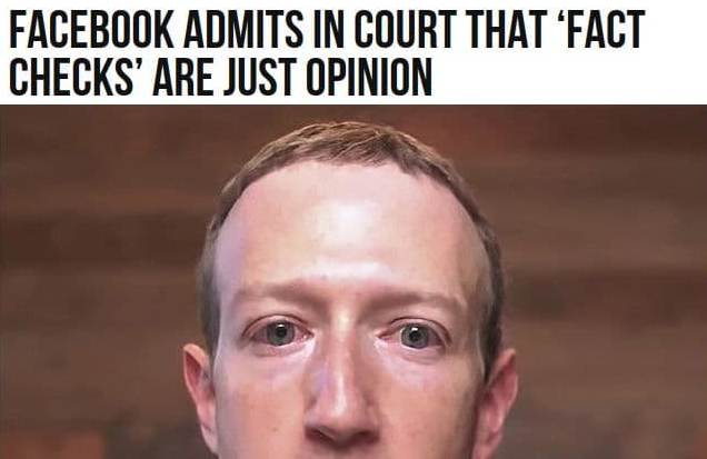 Facebook Admits in Court That its Fact Checks Are Just Opinions