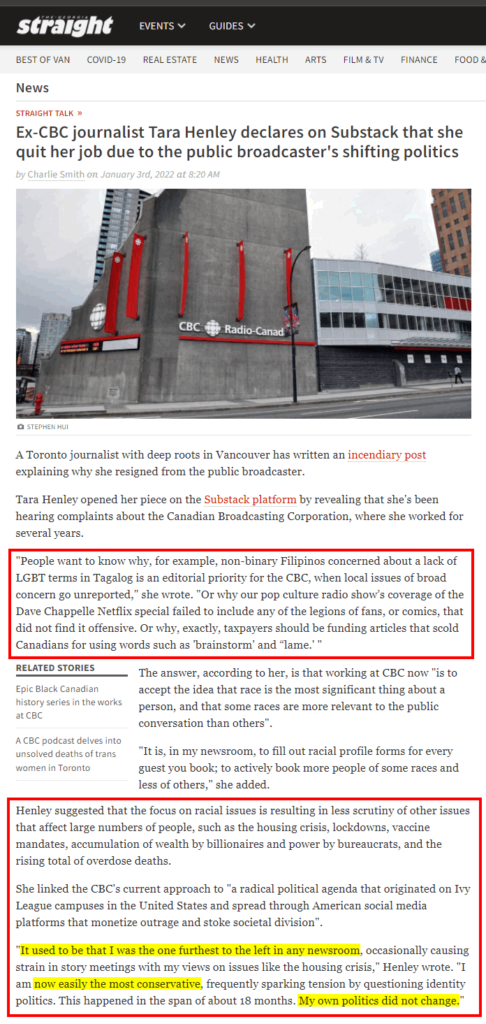 journalist henley quits cbc propaganda network