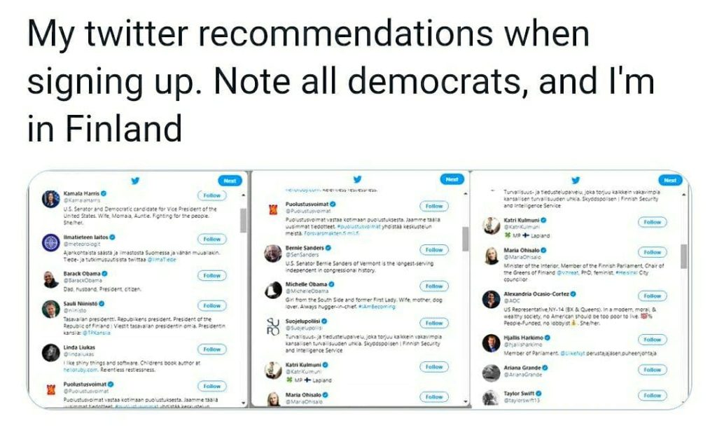 Twitter Suggestions rigged for Democrats