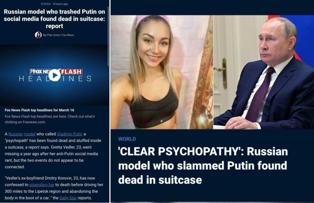 fox news putin russian model